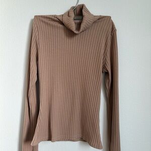 Nasty Gal Ribbed Brown Turtleneck Sweater